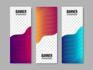 vertical banner business collection wave shape