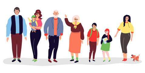 Fototapeta premium Cute characters - modern colorful flat design style illustration