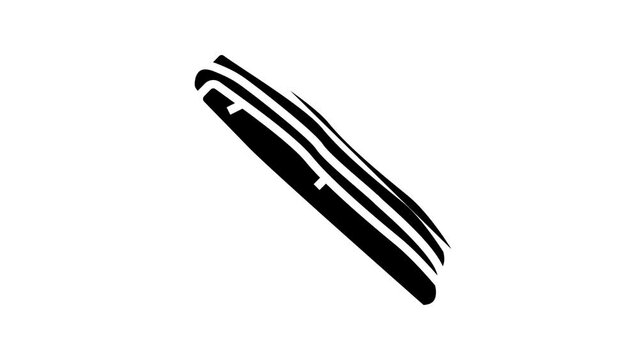 atlantic jackknife clam line icon animation