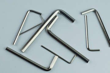A set of tools on a white background.A set of tools that should be at home. Toolkit