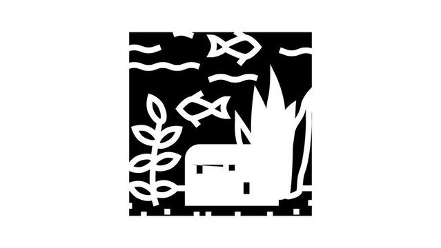 sunken underwater chest glyph icon animation