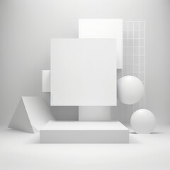 Abstract white geometric 3d background