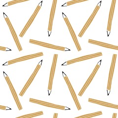 Seamless pattern. Drawing instrument. Artist's paintool, pencil, brush. Simple flat illustration 
