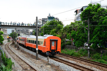 Fototapeta premium railway railroad track station train