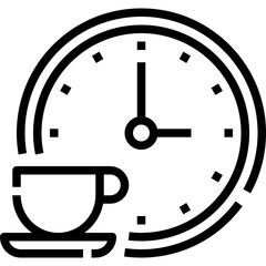Coffee time outline icon