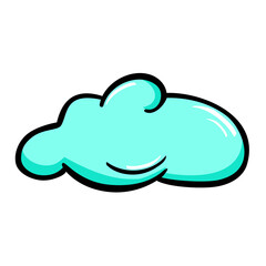 Cloud colorful sticker