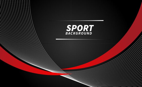 Sport background in black and red geometric shape 