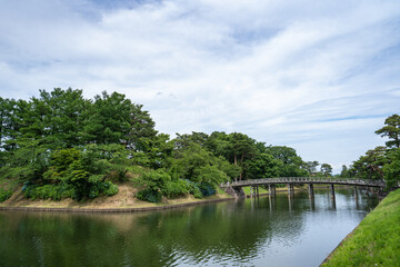 Fototapeta na wymiar 初夏の高田城のお堀の全貌