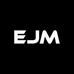 EJM letter logo design with black background in illustrator, vector logo modern alphabet font overlap style. calligraphy designs for logo, Poster, Invitation, etc.