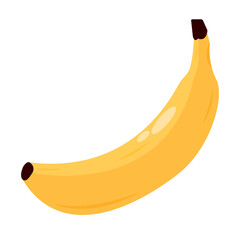 Banana vector illustration. Yellow fresh banana. Potassium. Fruit for energy. Breakfast meal. Morning fruit. Diet healthy banana. Colorful fruit. 