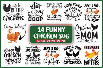 Funny Chicken Quotes Svg Bundle, chicken svg bundle