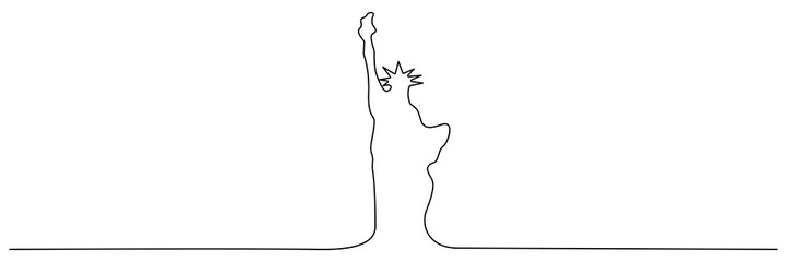 Statue of Liberty continuous line drawn. New York city one line symbol. Vector isolated on white. © Віталій Баріда