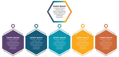 Vector Illustration for 5 Tab Infographic