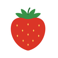 Strawberry fruit icon isolated on white background.