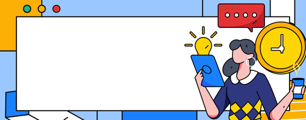 Flat vector concept operation illustration of people working in business
