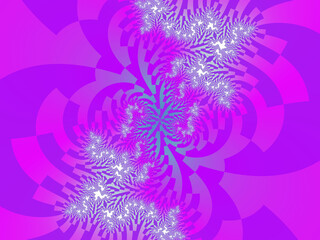 Purple violet fractal, abstract background with flowers