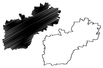 Jesus Maria municipality (Free and Sovereign State of Aguascalientes, Mexico, United Mexican States) map vector illustration, scribble sketch Jesús María map
