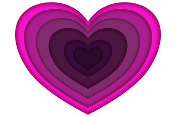 Pink heart paper cut 