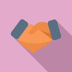 Teamwork handshake icon flat vector. Business community. Social digital