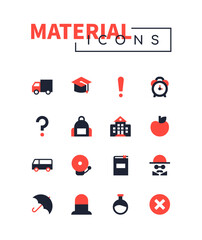 Education and study - flat design style icons set