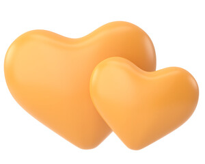 Couple heart. 3D heart. Valentine card decoration.