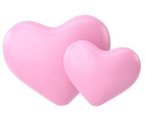 Couple heart. 3D heart. Valentine card decoration.