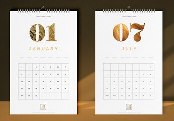 Golden Dust Wall Calendar 2023 Layout