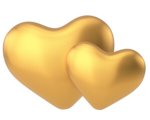 Couple heart. 3D heart. Valentine card decoration.