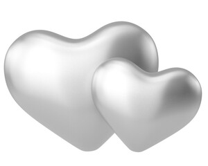 Couple heart. 3D heart. Valentine card decoration.