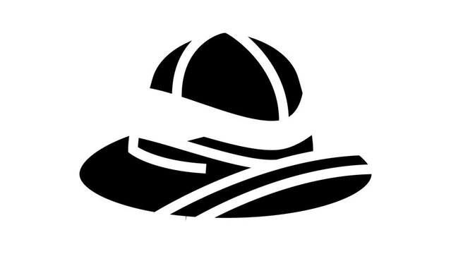 pith helmet glyph icon animation