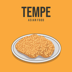Tempe Tempeh Soybean Traditional Indonesian Street Food Vector