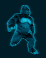 gorilla is running