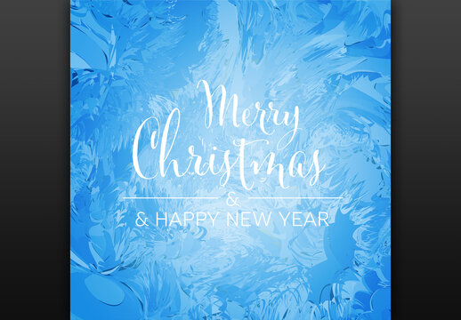 Winter cool minimalist sale circle nice typography label with place for your text. Circle winter Christmas and New year card with frozen window effect