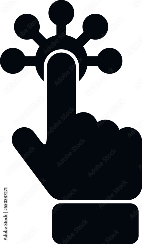Poster touch interaction icon simple vector. digital mobile. online process