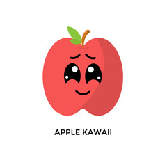 red apple cartoon illustration kawaii