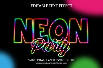 Editable Neon Party Text Effect