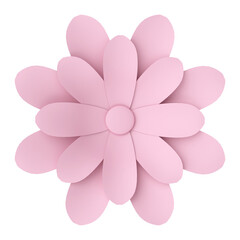 Paper flower. 3D illustration.