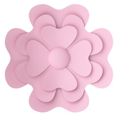 Paper flower. 3D illustration.