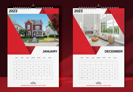 Real Estate Wall Calendar 2023 Layout