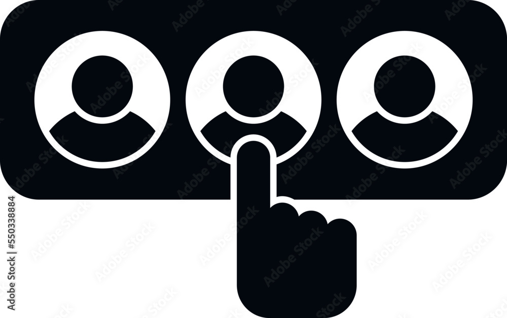 Poster internet interaction icon simple vector. business person. online computer