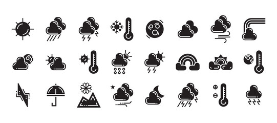 
A set pack weather icon of vector. 
The collection includes in business, UI UX, social media and website.
