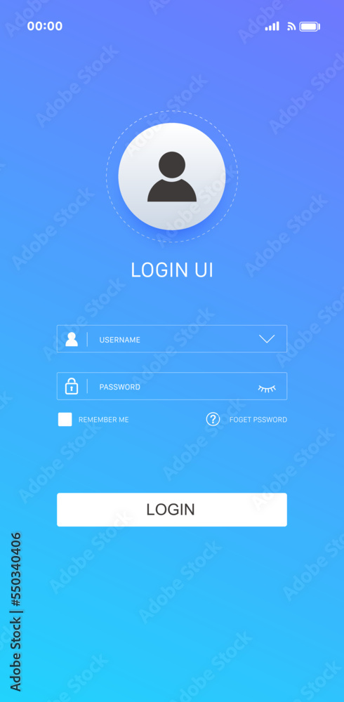 Poster member login user interface ui .for website and mobile apps vector illustration