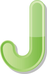 colorful paper capital alphabet letter J	