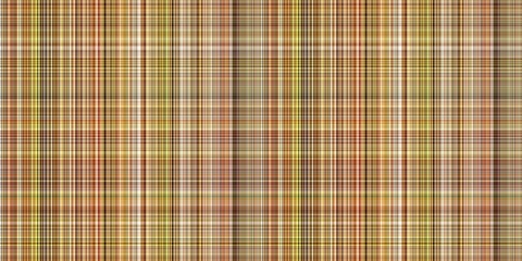 Woodland brown tartan seamless border textile. Tonal autumnal forest plaid with organic texture. banner of orange stripe for rough washi tape.