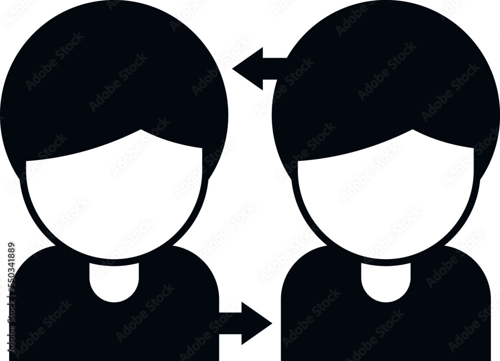 Poster group social icon simple vector. mobile network. online computer