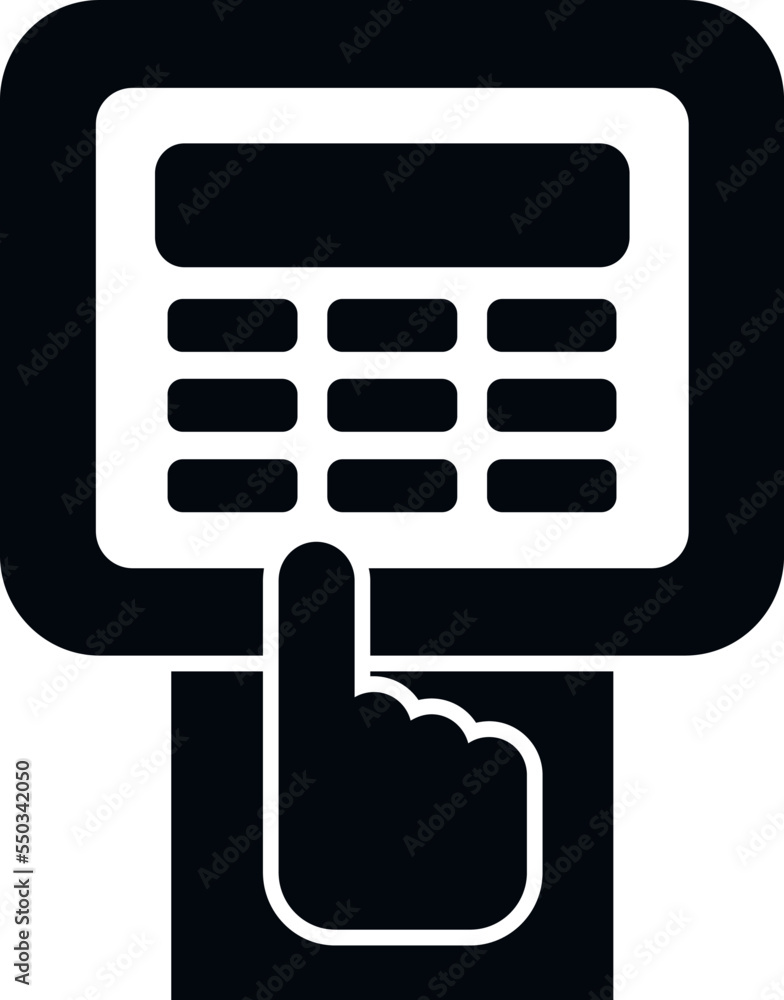 Poster touchpad icon simple vector. mobile digital. network team