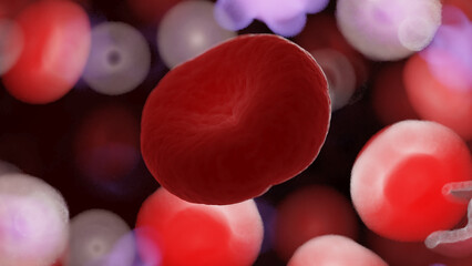 3d rendered medical illustration of circulating blood cells
