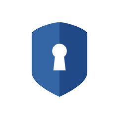 keyhole. Shield shaped padlock icon. Sign for security. Protection. And privacy. For Web. Smartphones and mobile apps.