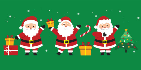 Santa claus character christmas collection flat design