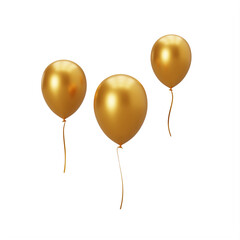 Golden balloons isolated